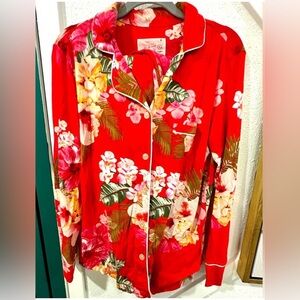 The Cat’s Pajamas set size large red tropical print